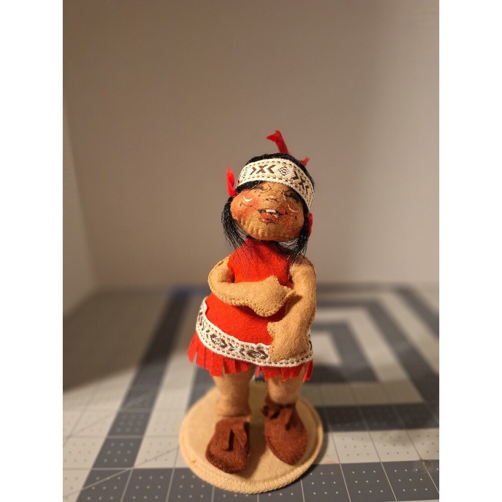 Vintage Annalee Native American Indian Girl Felt Doll